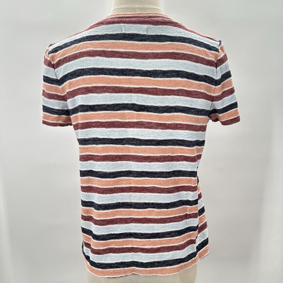 Madewell Alto Scoop Neck Knit Short Sleeve Tee Top Multicolor Striped Sz Small - Picture 2 of 9